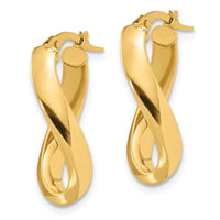 10K Polished Twisted Oval Hoop Earrings-10ER332