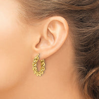 10ky Polished 5.3mm Hollow Twisted Round Hoop Earrings-10ER333