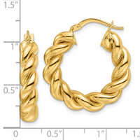 10ky Polished 5.3mm Hollow Twisted Round Hoop Earrings-10ER333