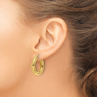 10ky Polished 5mm Hollow Spiral Round Hoop Earrings-10ER338