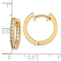 10K Polished 2.2mm CZ Hinged In/Out Hoop Earrings-10ER349
