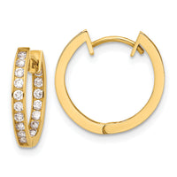 10K Polished 2.2mm CZ Hinged In/Out Hoop Earrings-10ER349