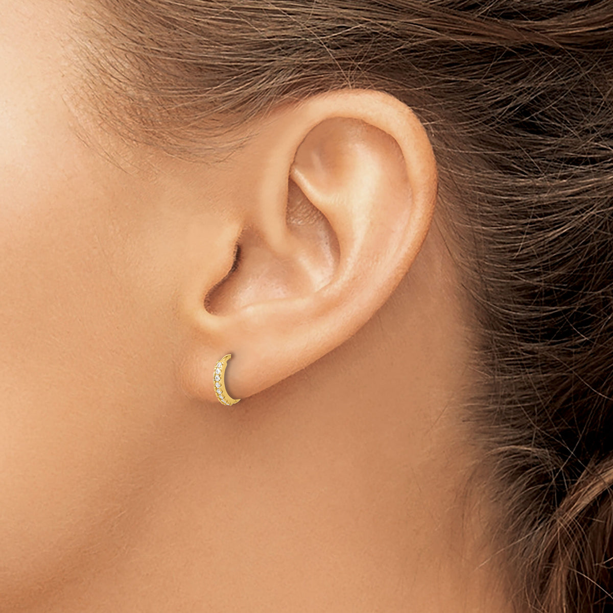 10K Polished 1.5mm CZ Hinged Hoop Earrings-10ER351