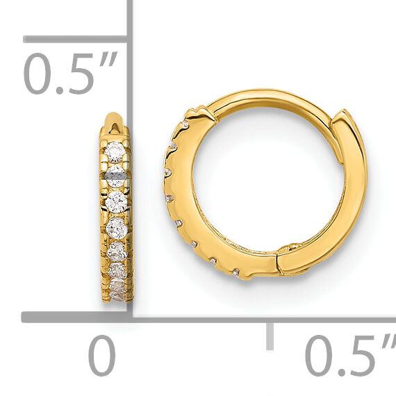 10K Polished 1.5mm CZ Hinged Hoop Earrings-10ER351
