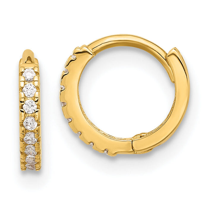 10K Polished 1.5mm CZ Hinged Hoop Earrings-10ER351
