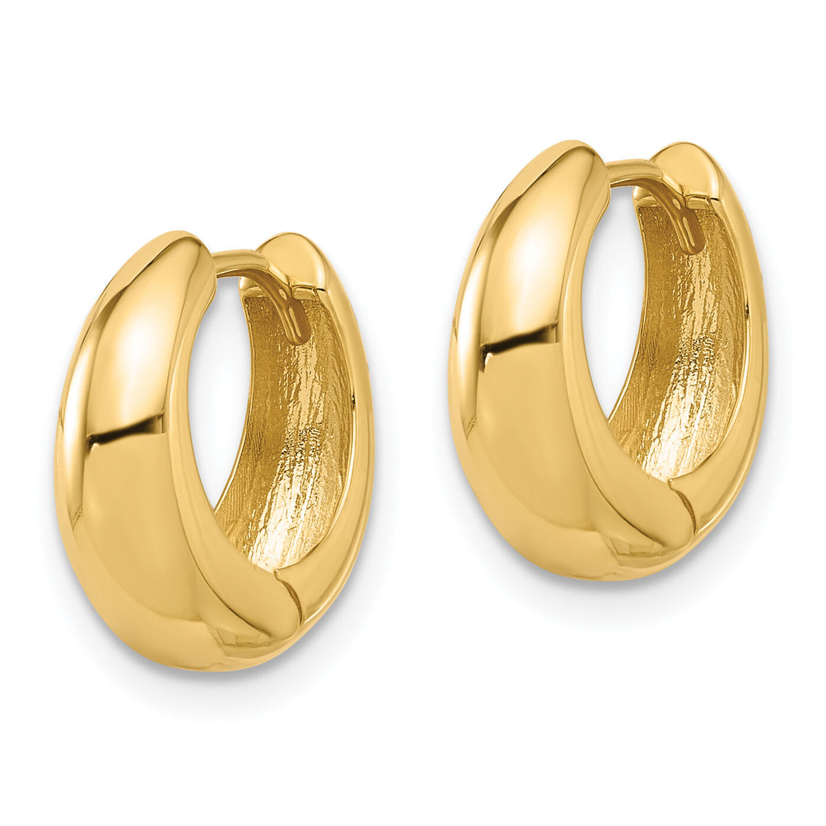 10K Polished Hinged Huggie Hoop Earrings-10ER354