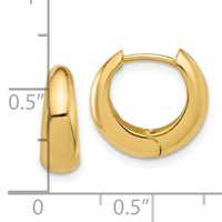 10K Polished Hinged Huggie Hoop Earrings-10ER354