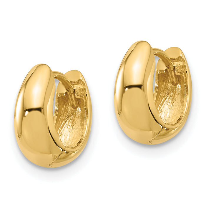 10K Polished Hinged Huggie Hoop Earrings-10ER355