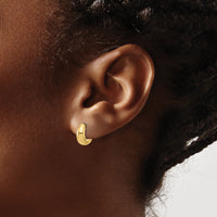 10K Polished Hinged Huggie Hoop Earrings-10ER355