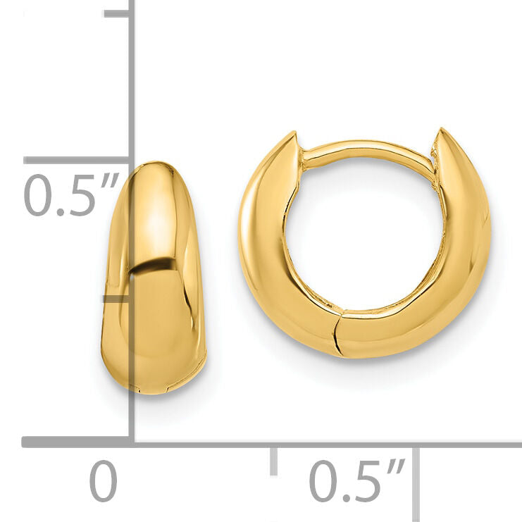 10K Polished Hinged Huggie Hoop Earrings-10ER355