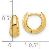 10K Polished Hinged Huggie Hoop Earrings-10ER355
