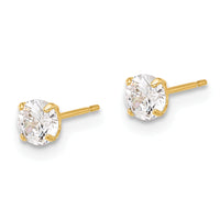 10K Polished 4mm CZ Stud Post Earrings-10ER356