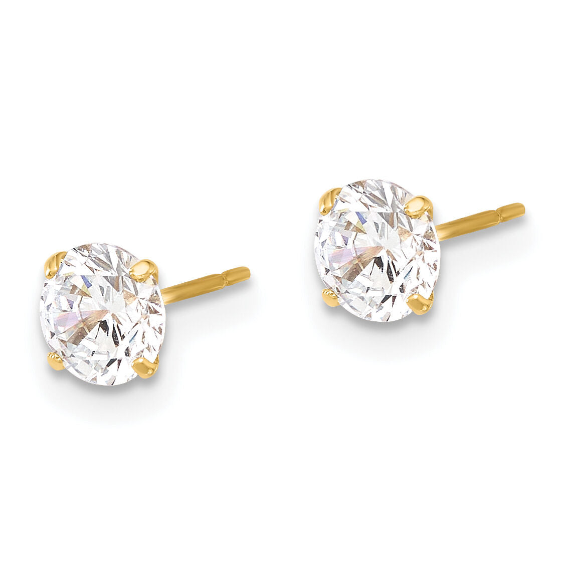 10K Polished 5mm CZ Stud Post Earrings-10ER357