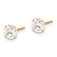 10K Polished 5mm CZ Stud Post Earrings-10ER357