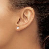 10K Polished 5mm CZ Stud Post Earrings-10ER357