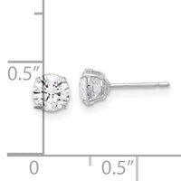 10K White Polished 5mm CZ Stud Post Earrings-10ER357W