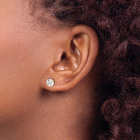 10K Polished 6mm CZ Stud Post Earrings-10ER358