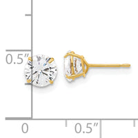 10K Polished 6mm CZ Stud Post Earrings-10ER358