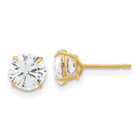 10K Polished 6mm CZ Stud Post Earrings-10ER358