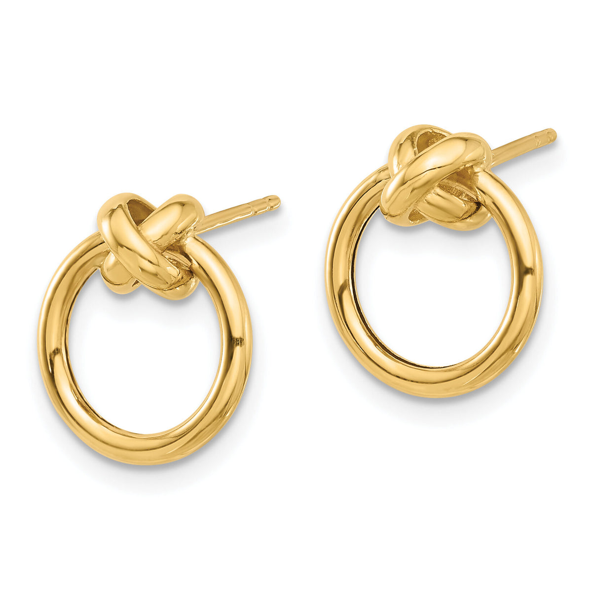 10K Polished Circle Post Earrings-10ER361