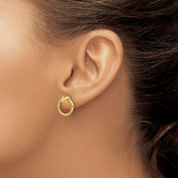10K Polished Circle Post Earrings-10ER361