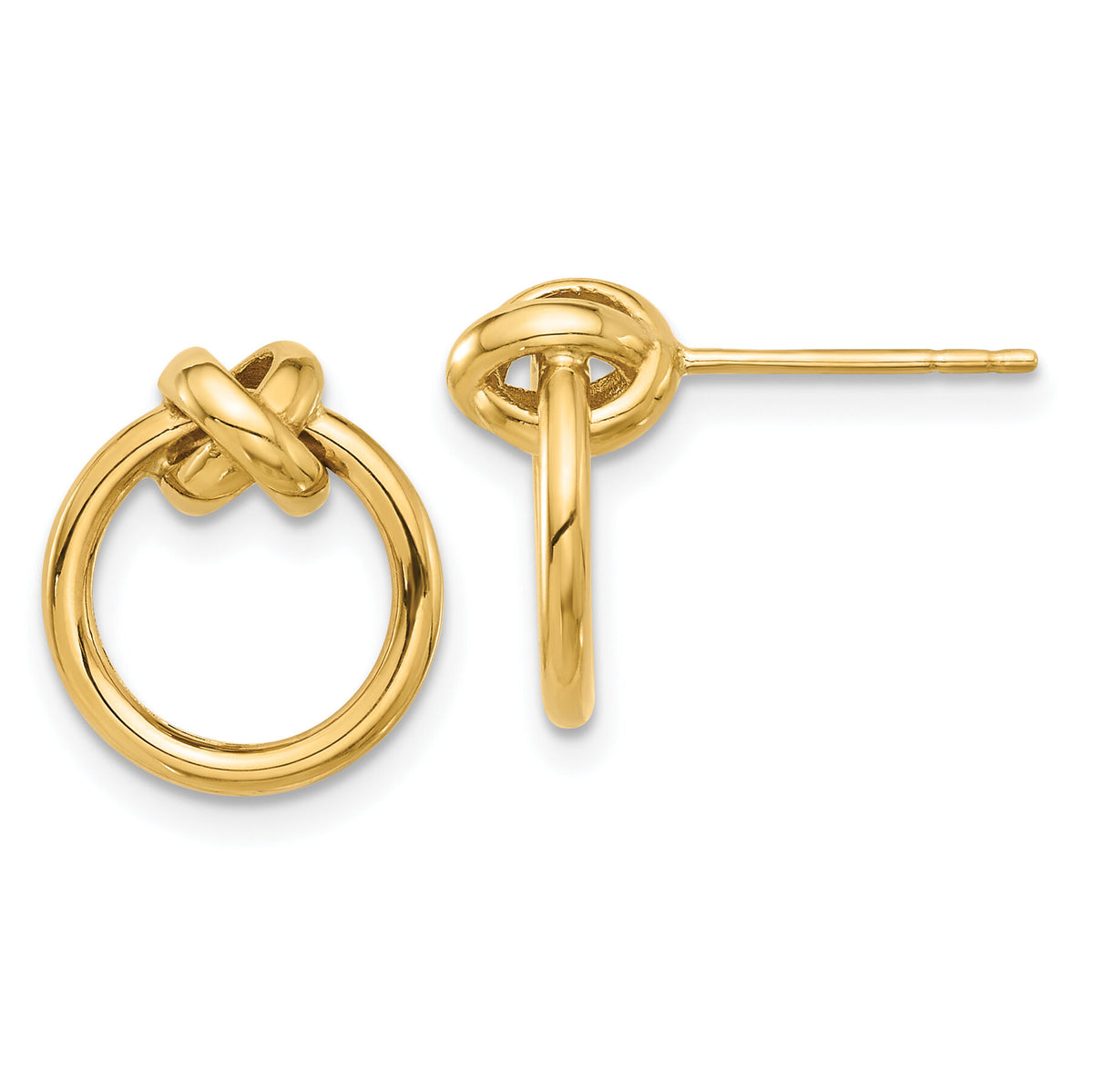 10K Polished Circle Post Earrings-10ER361