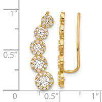 10K Polished CZ Ear Climbers-10ER371