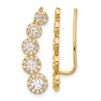 10K Polished CZ Ear Climbers-10ER371