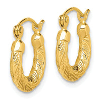 10k Fancy Small Hoop Earrings-10ER89