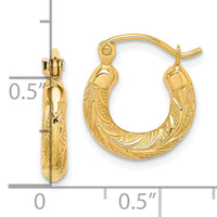 10k Fancy Small Hoop Earrings-10ER89