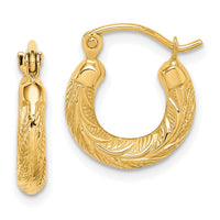 10k Fancy Small Hoop Earrings-10ER89