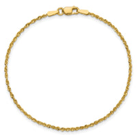 10k 1.5mm Extra-Light D/C Rope Chain Anklet-10EX012-9