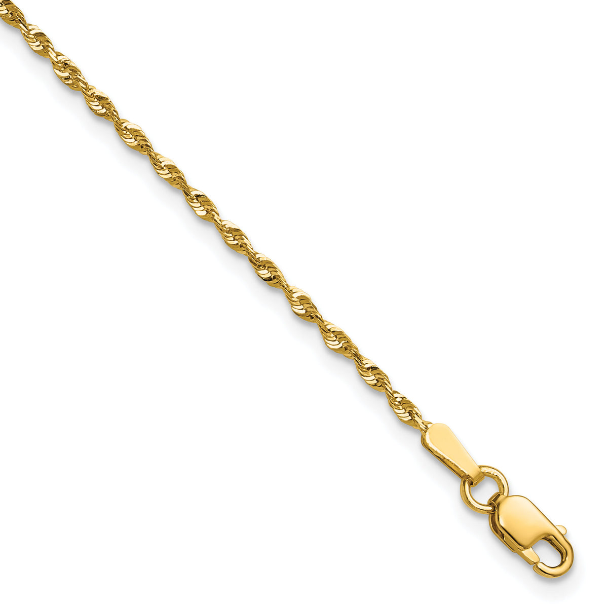 10k 1.5mm Extra-Light D/C Rope Chain Anklet-10EX012-10