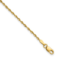 10k 1.5mm Extra-Light D/C Rope Chain Anklet-10EX012-10