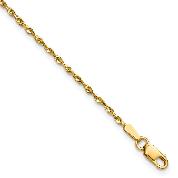 10k 1.5mm Extra-Light D/C Rope Chain Anklet-10EX012-10