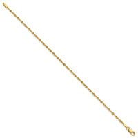 10k 1.8mm Extra-Light D/C Rope Chain Anklet-10EX014-9