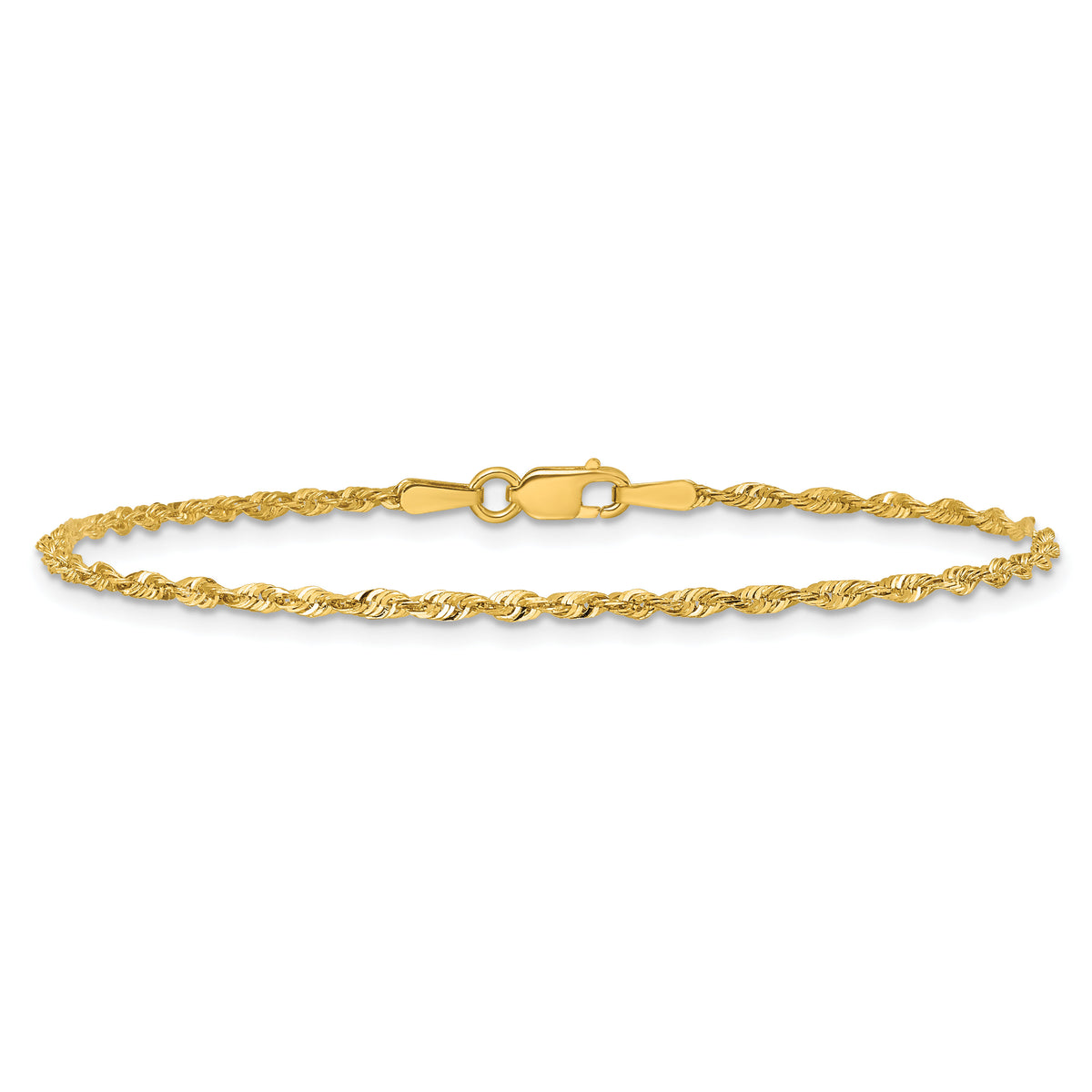 10k 1.8mm Extra-Light D/C Rope Chain Anklet-10EX014-10