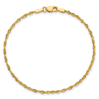 10k 1.8mm Extra-Light D/C Rope Chain Anklet-10EX014-10