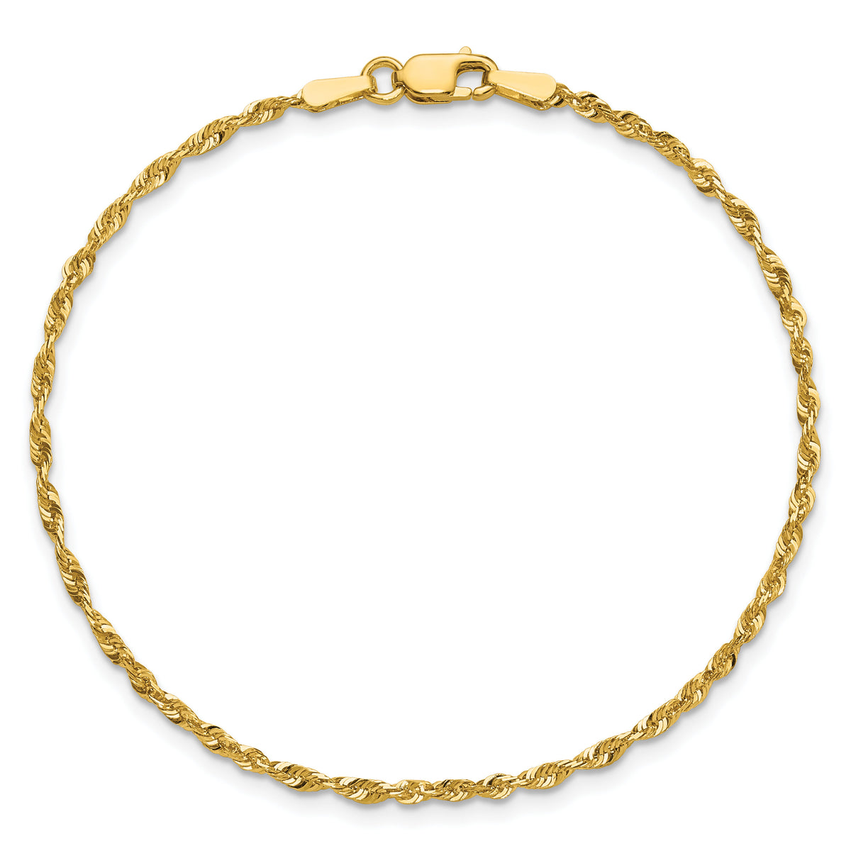 10k 1.8mm Extra-Light D/C Rope Chain Anklet-10EX014-9