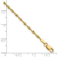 10k 1.8mm Extra-Light D/C Rope Chain Anklet-10EX014-10