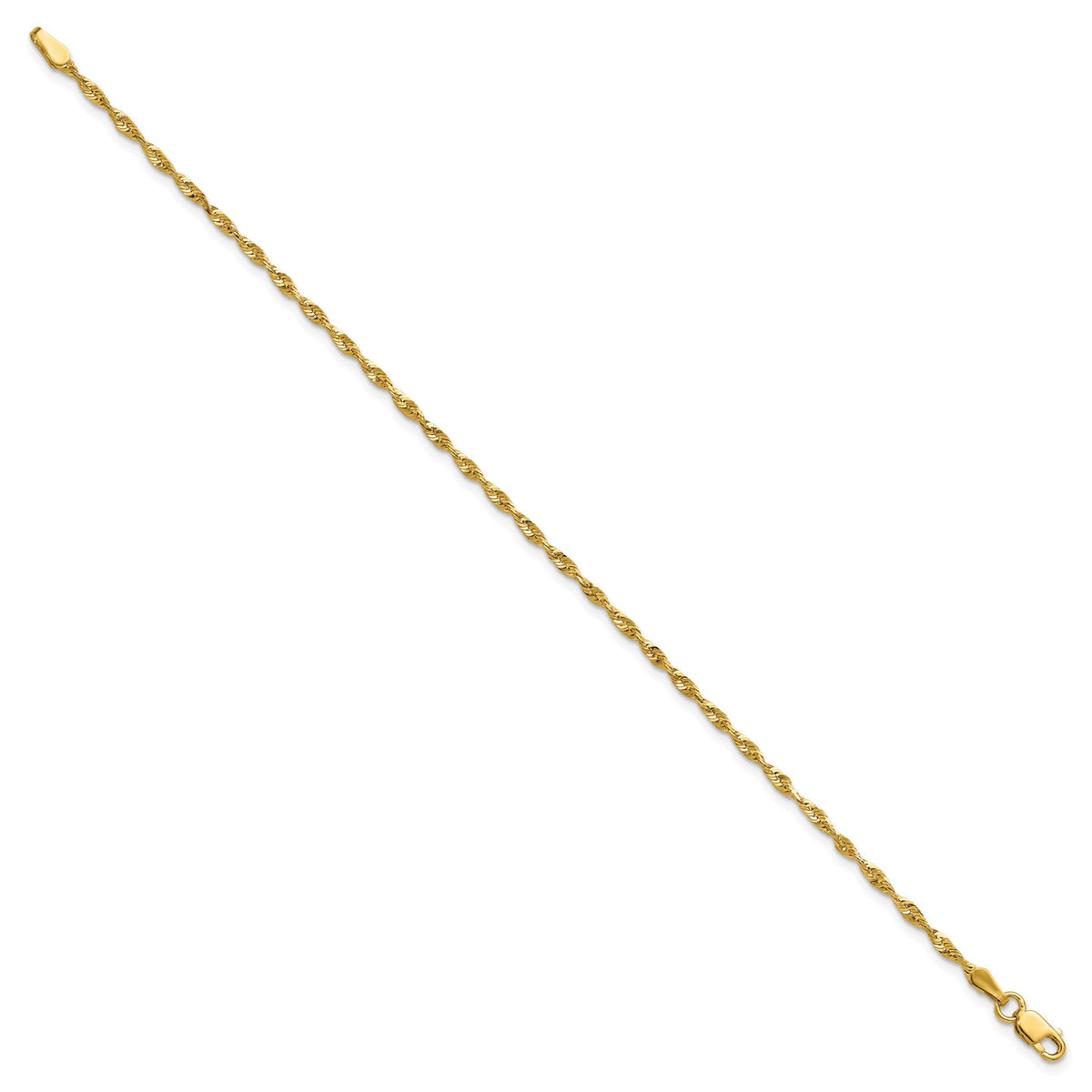 10k 2.0mm Extra-Light D/C Rope Chain Anklet-10EX016-10