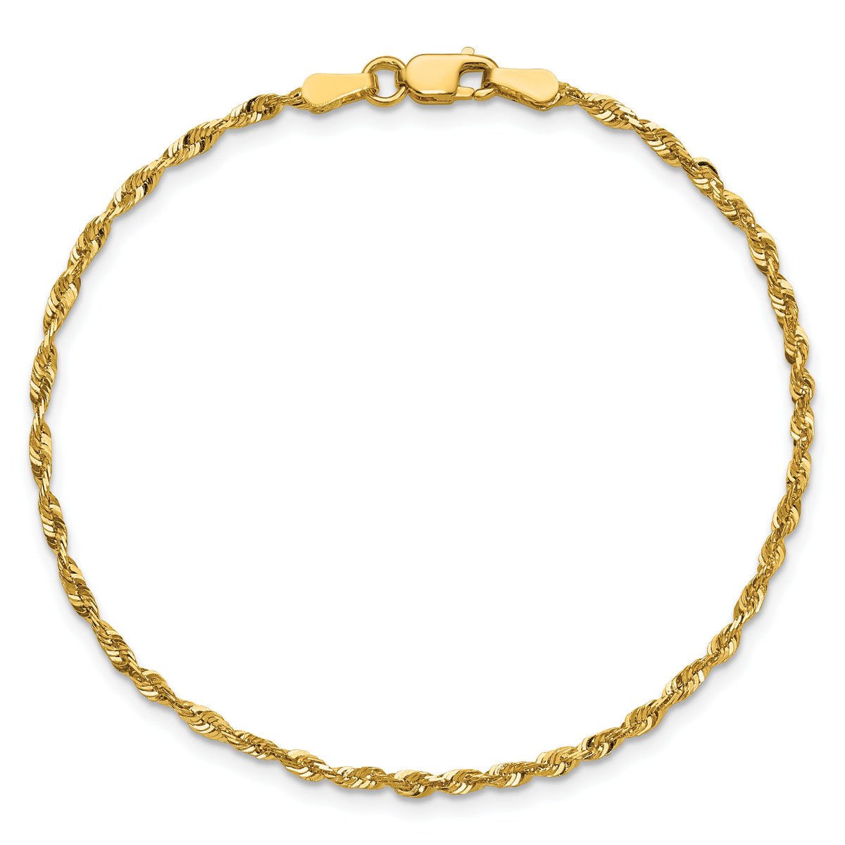 10k 2.0mm Extra-Light D/C Rope Chain Anklet-10EX016-10