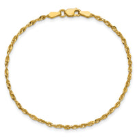 10k 2.0mm Extra-Light D/C Rope Chain Anklet-10EX016-10