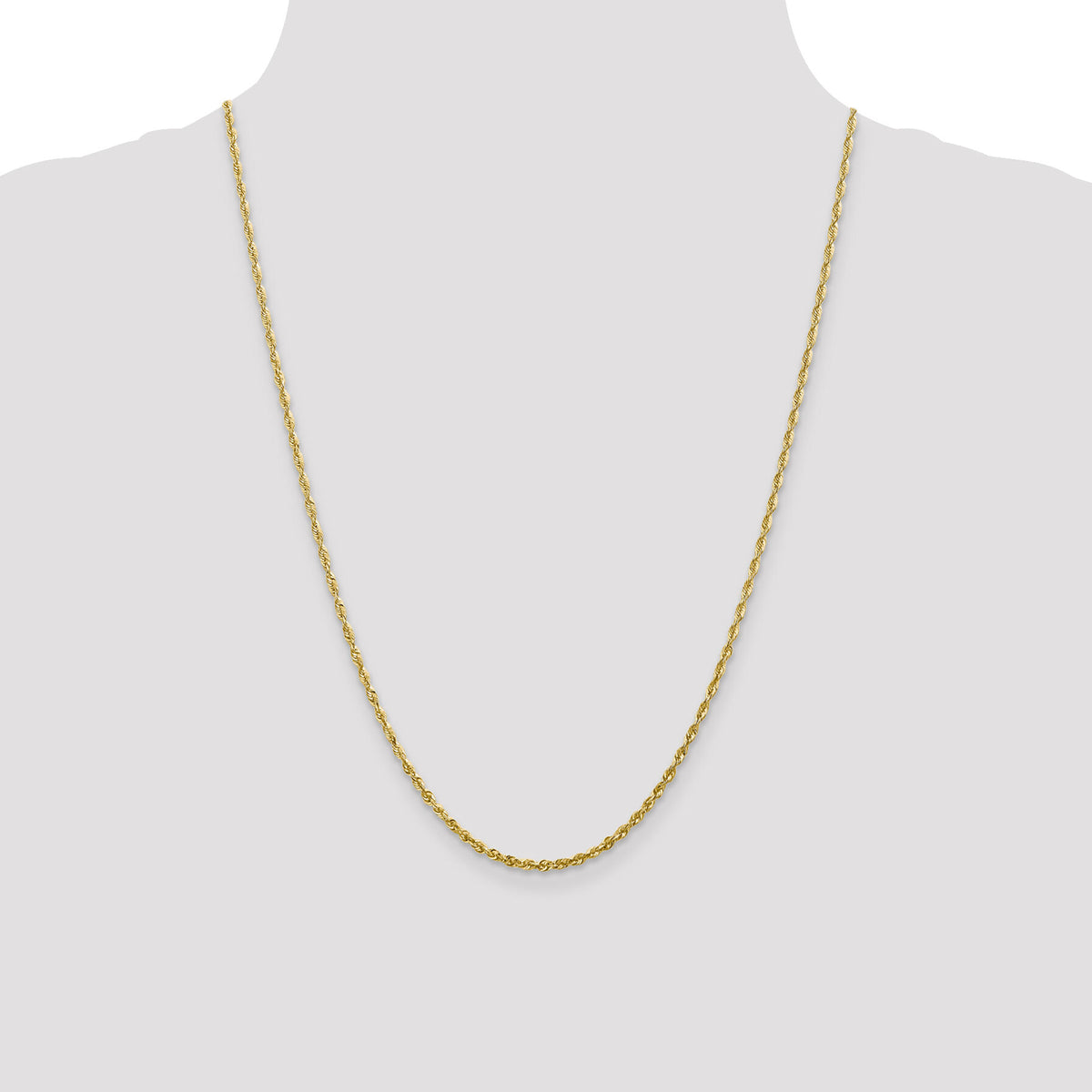 10k 2.25mm Extra-Light Diamond Cut Rope Chain-10EX018-24