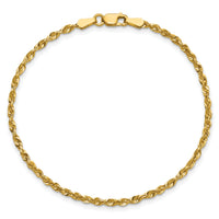 10k 2.25mm Extra-Light D/C Rope Chain Anklet-10EX018-9