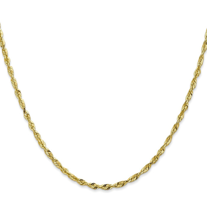 10k 2.50mm Extra-Light Diamond Cut Rope Chain-10EX021-20