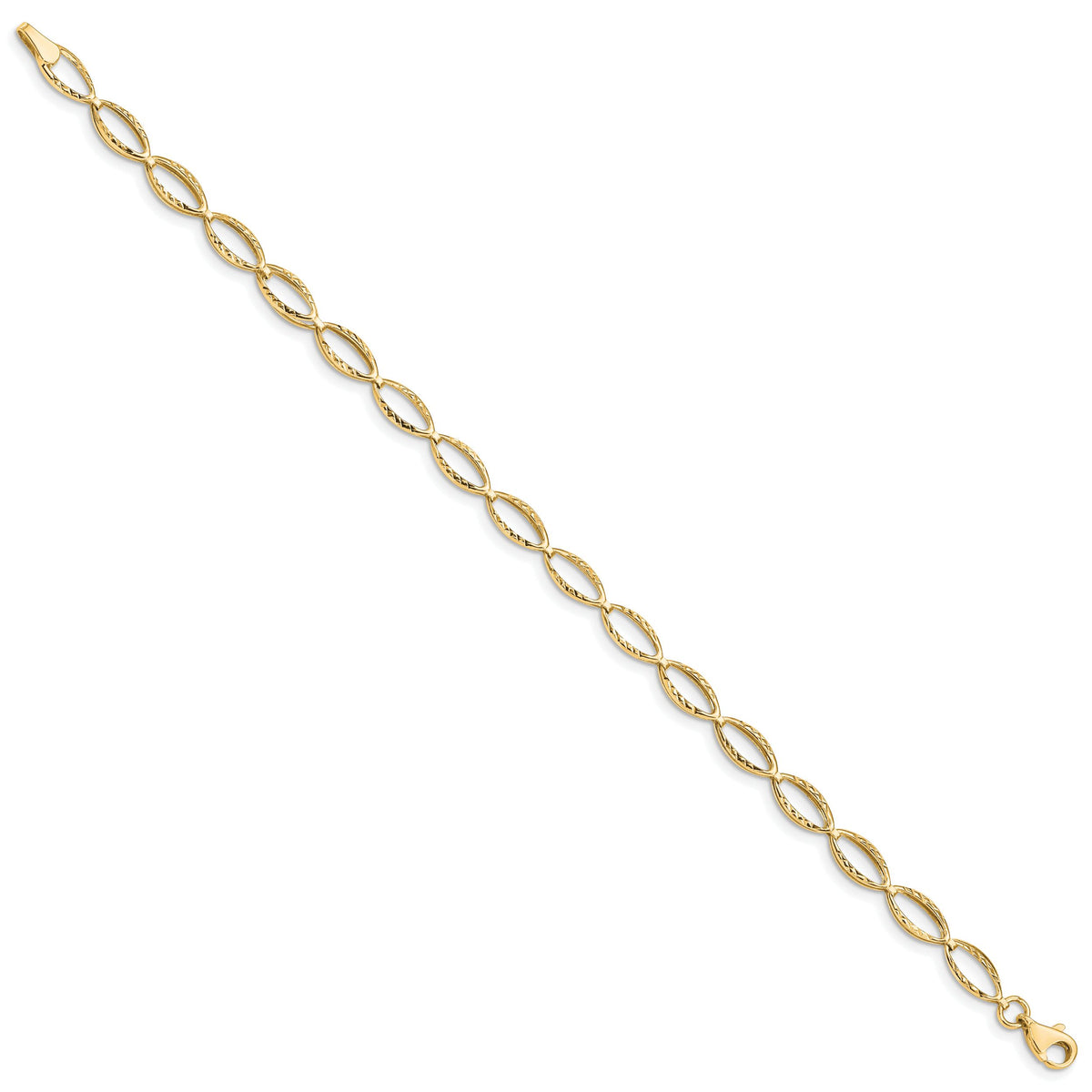 10k Polished Oval Link Bracelet-10FB1333Y-7.25