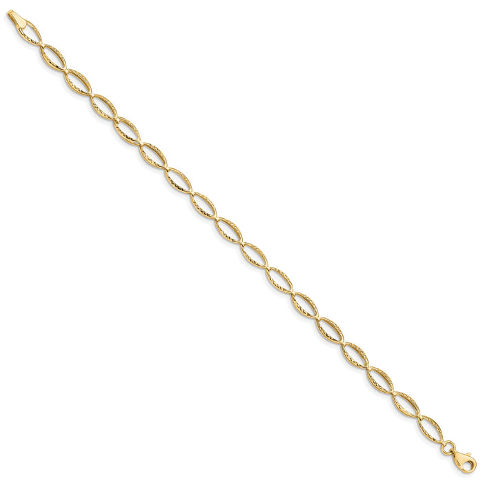10k Polished Oval Link Bracelet-10FB1333Y-7.25