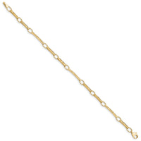 10k Polished and Textured Fancy Link Bracelet-10FB1335Y-7.25