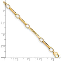 10k Polished and Textured Fancy Link Bracelet-10FB1335Y-7.25